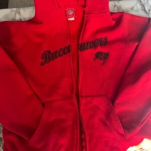 NFL Women’s TAMPA Bay Buccaneers Red Zip-Up Hoodie Size XL